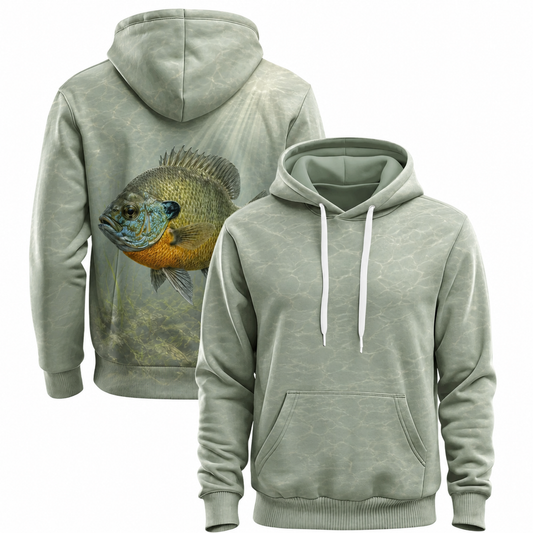 Pale Sage Bluegill Sunfish 3D All Over Print Fishing Hoodie