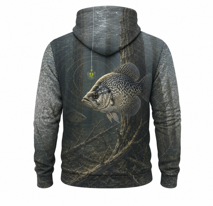 Gray Timber Crappie Jig 3D All Over Print Fishing Hoodie