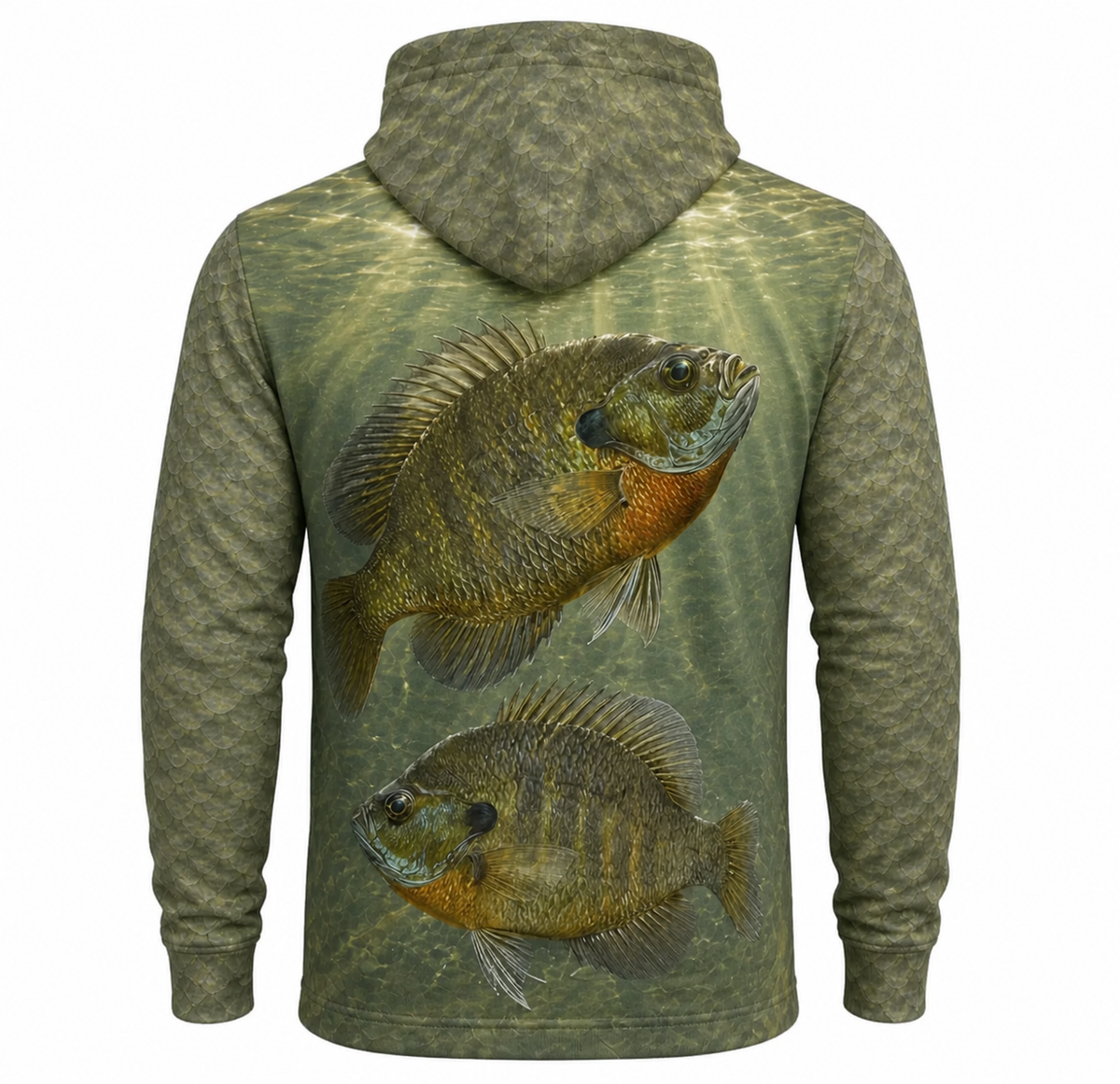 Bluegill Pair Scale Camo 3D All Over Print Fishing Hoodie