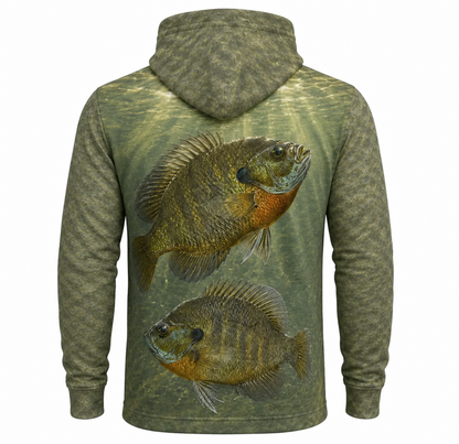 Bluegill Pair Scale Camo 3D All Over Print Fishing Hoodie