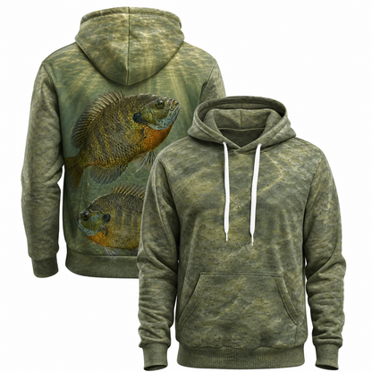 Bluegill Pair Scale Camo 3D All Over Print Fishing Hoodie