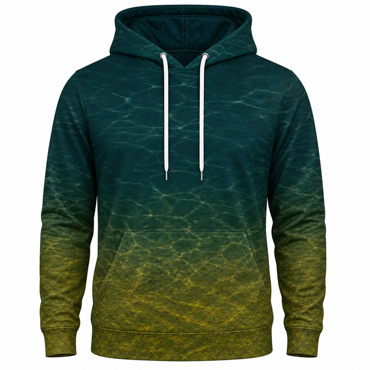 Bluegill Teal Water Splash 3D All Over Print Fishing Hoodie