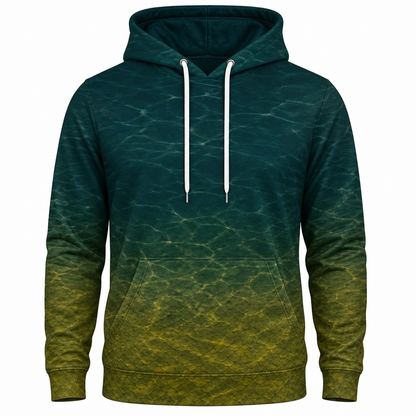 Bluegill Teal Water Splash 3D All Over Print Fishing Hoodie