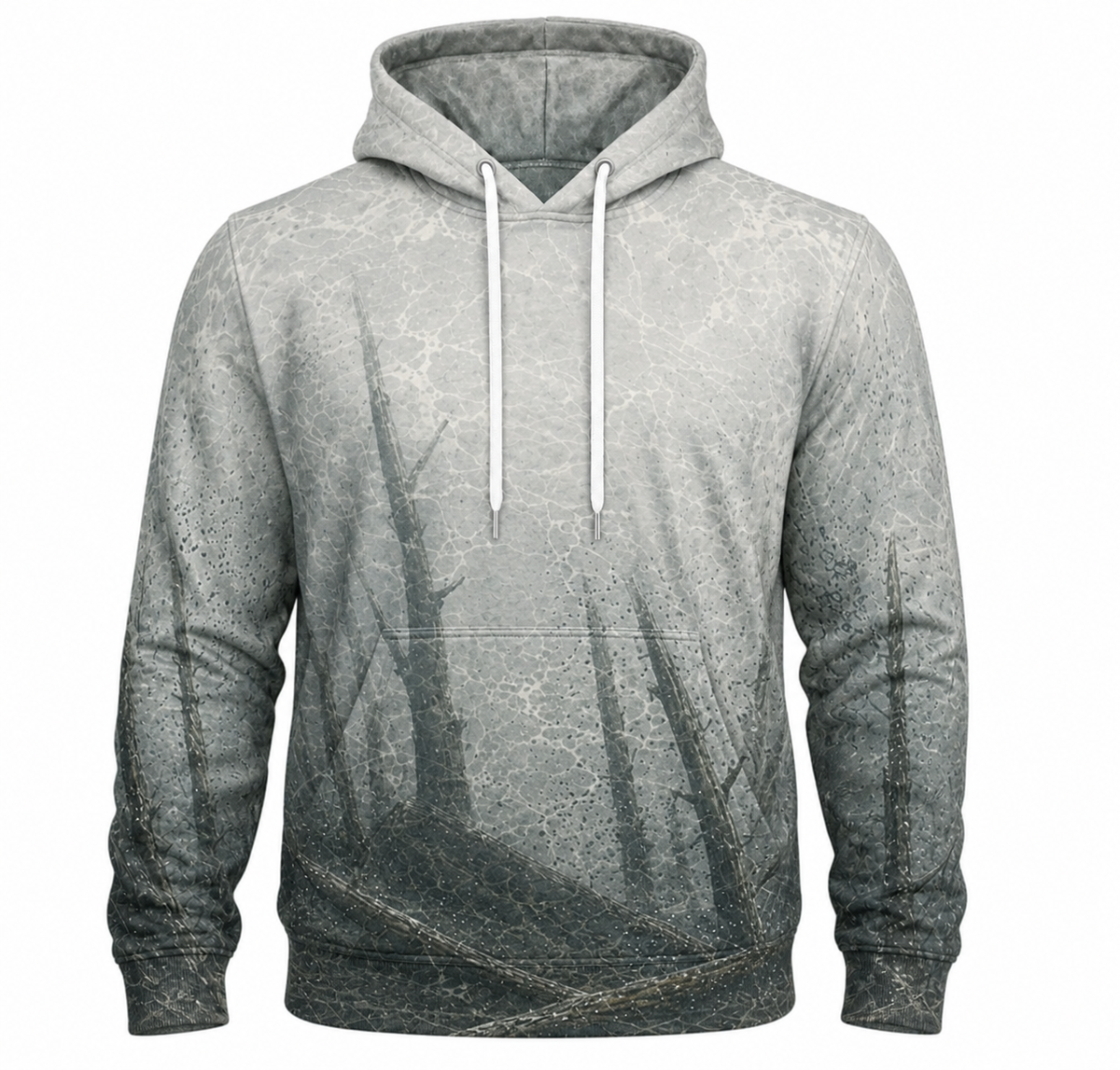 Pale Gray Crappie Timber 3D All Over Print Fishing Hoodie