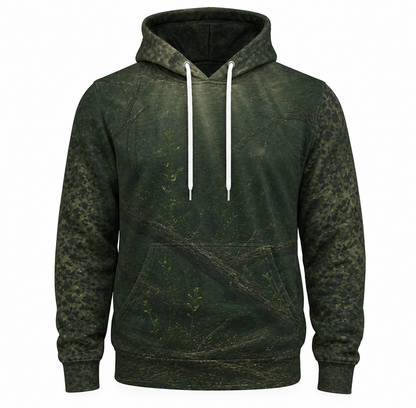 Dark Green Crappie Brush Camo 3D Print Fishing Hoodie