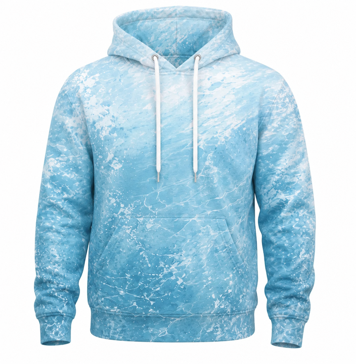 Great White Shark Icy Blue 3D All Over Print Fishing Hoodie