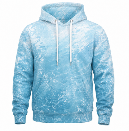Great White Shark Icy Blue 3D All Over Print Fishing Hoodie