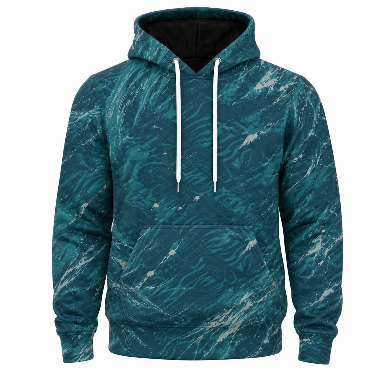 Deep Teal Shark Ocean Dive 3D All Over Print Fishing Hoodie