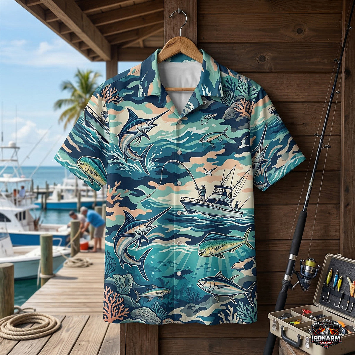 Deep Sea Fishing Hawaiian Shirt – Marlin & Mahi Print