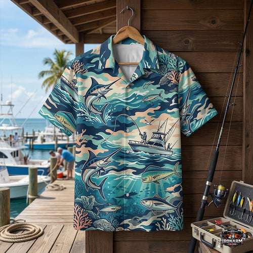 Deep Sea Fishing Hawaiian Shirt – Marlin & Mahi Print