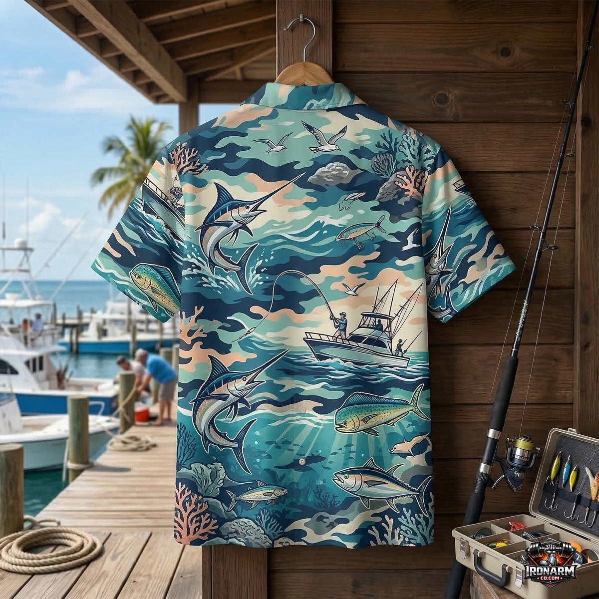 Deep Sea Fishing Hawaiian Shirt – Marlin & Mahi Print