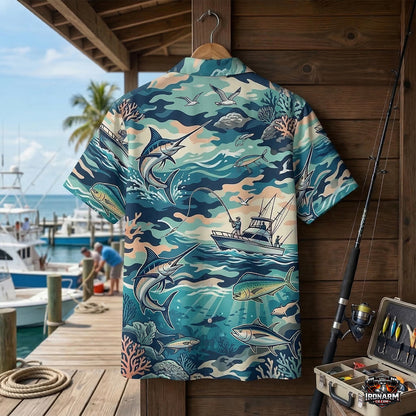 Deep Sea Fishing Hawaiian Shirt – Marlin & Mahi Print