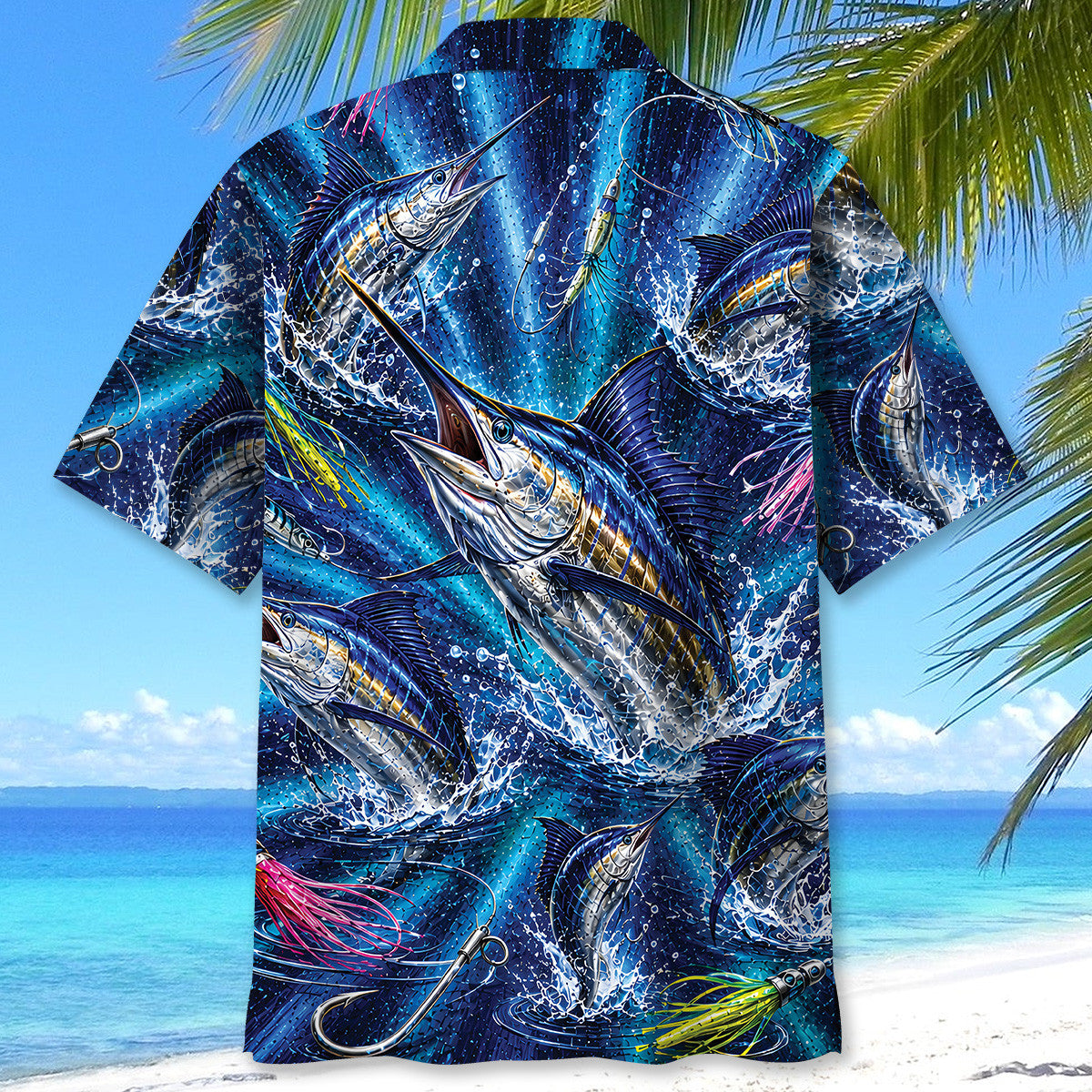 Blue Marlin Fishing Deep Sea Hawaiian Shirt