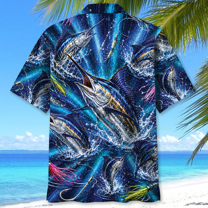 Blue Marlin Fishing Deep Sea Hawaiian Shirt