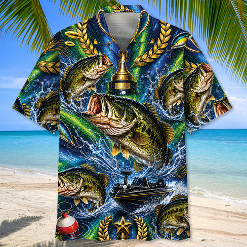 Rainbow Trout Fishing Lures Green Hawaiian Shirt