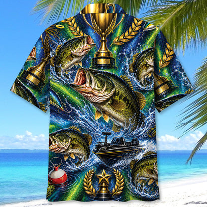 Rainbow Trout Fishing Lures Green Hawaiian Shirt