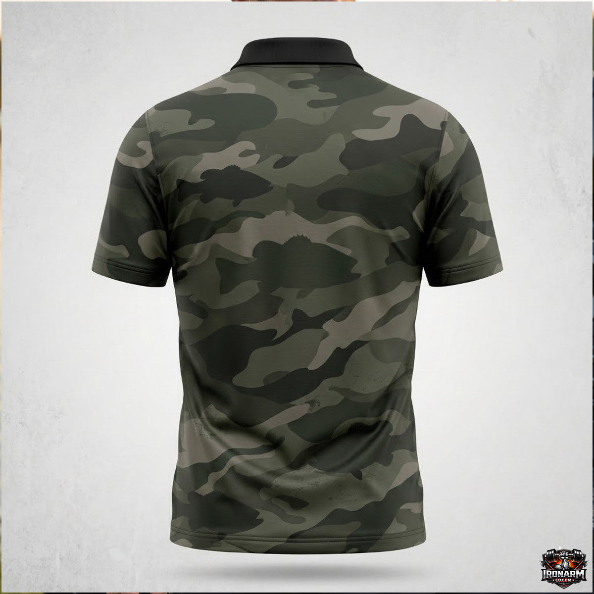 Cranky Elite Bass Club Green Camo Men's Performance Polo Shirt