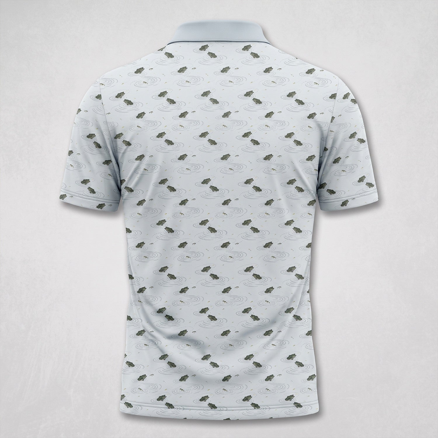 Topwater Bass Strike Ripple Light Blue Men's Performance Polo Shirt