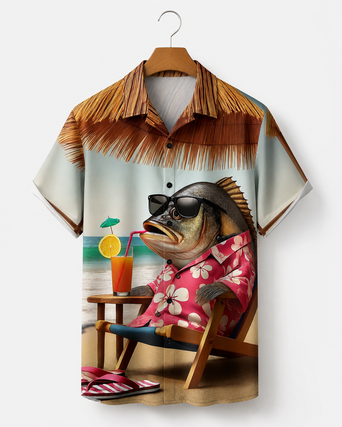 Men's Funny Fish Beach Vacation Hawaiian Shirt | Short Sleeve