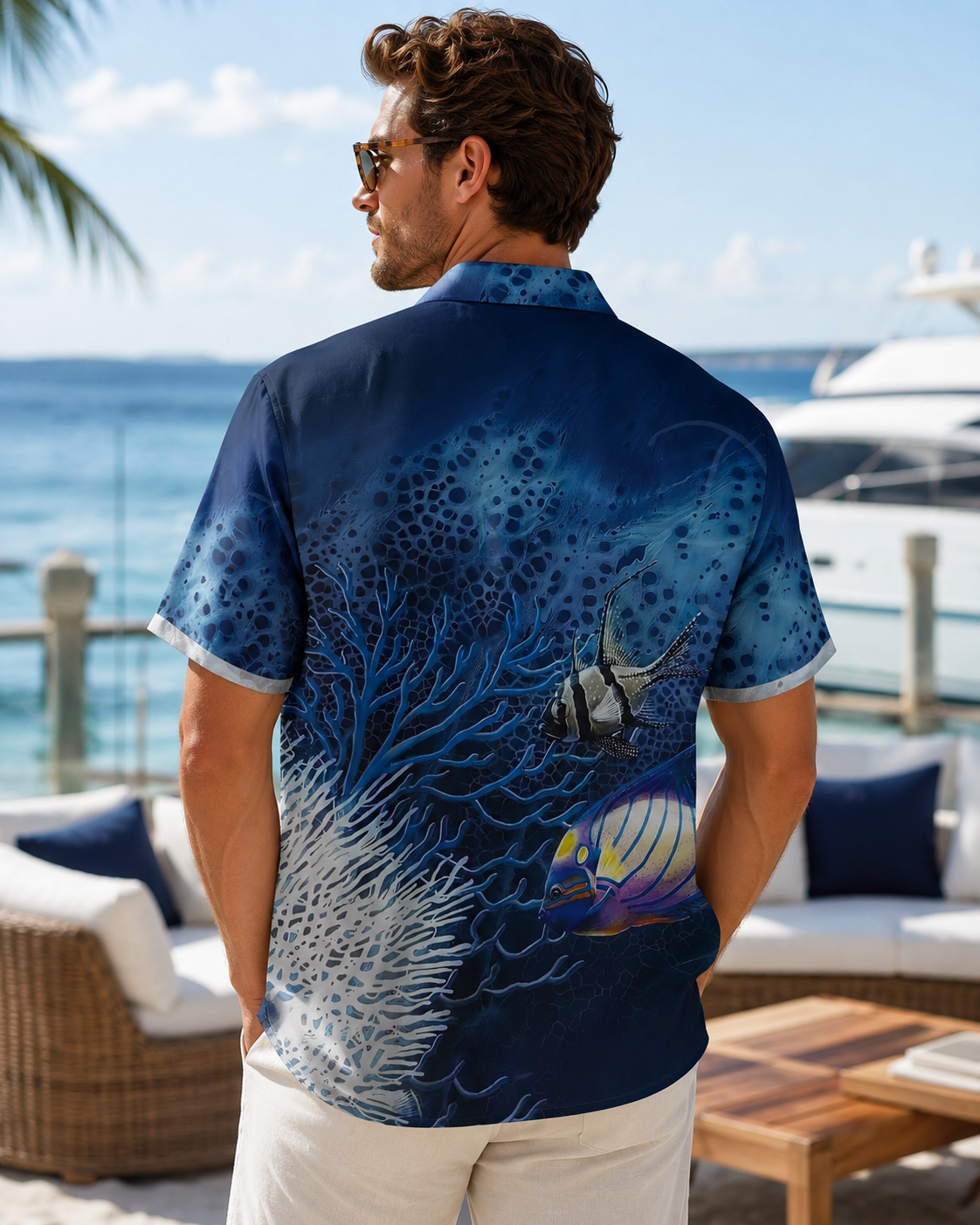 Men's Deep Sea Coral & Tropical Fish Hawaiian Shirt