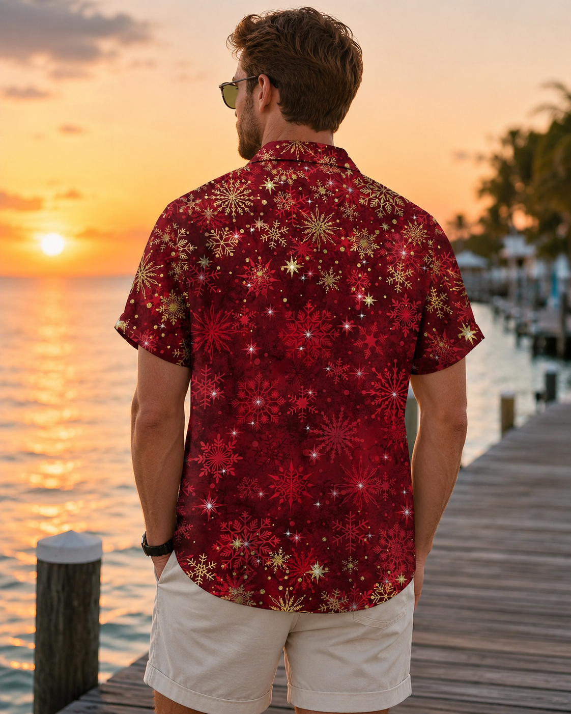 We Fish You Merry Christbass Men's Hawaiian Shirt