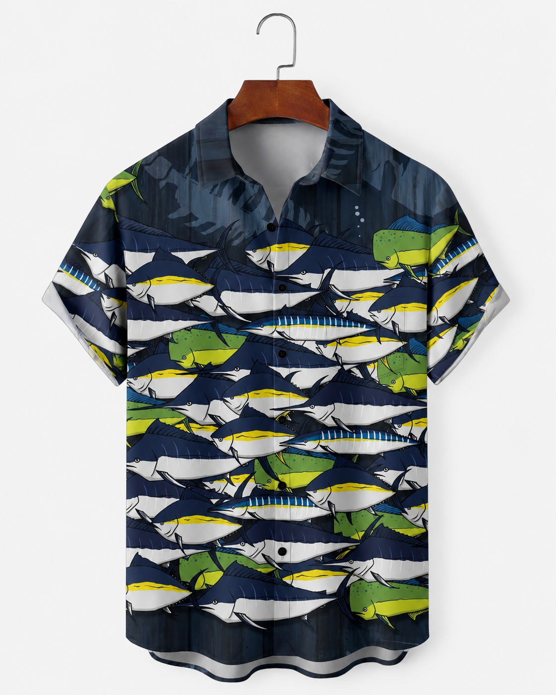Men's Tuna Mahi Mahi School of Fish Hawaiian Shirt