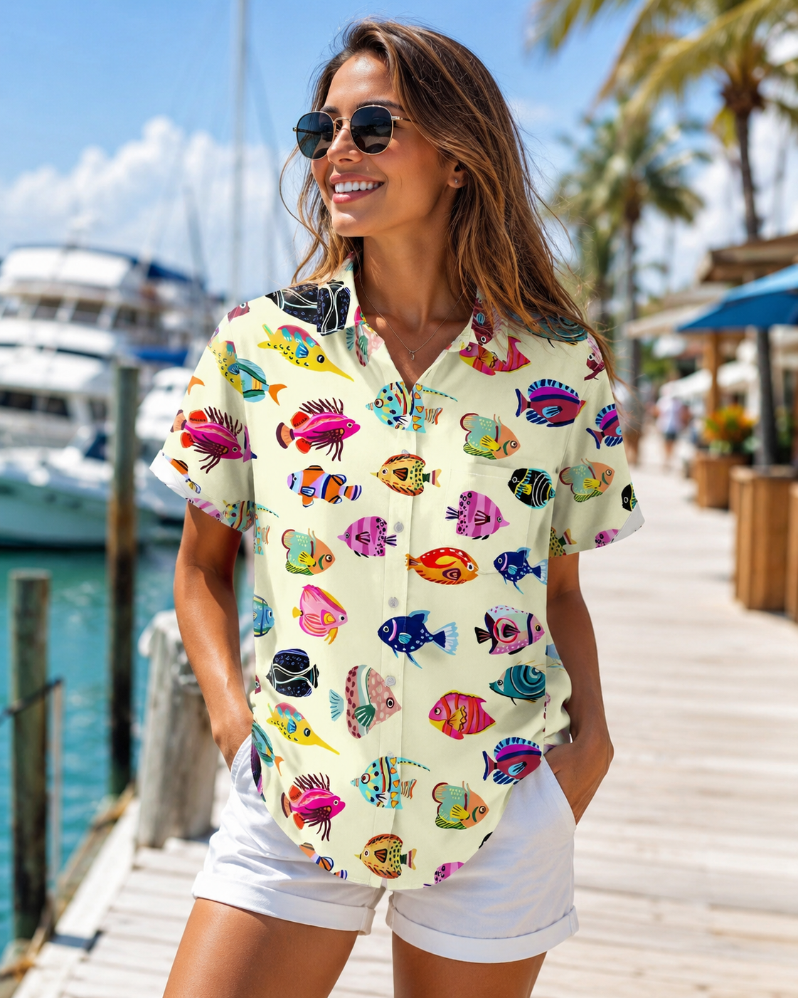 Men's Colorful Tropical Fish Hawaiian Shirt | Short Sleeve