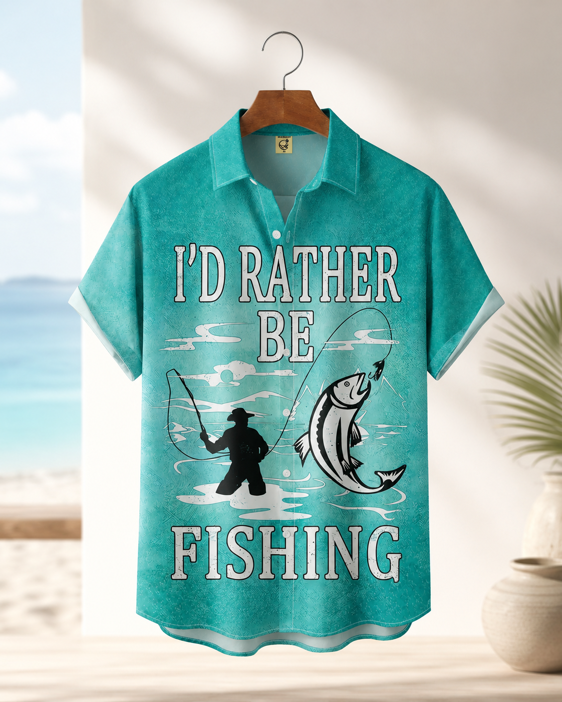 Men's I'd Rather Be Fishing Quote Hawaiian Shirt