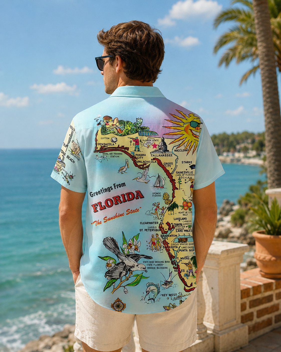 Men's Greetings From Florida Sunshine State Hawaiian Shirt