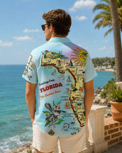 Men's Greetings From Florida Sunshine State Hawaiian Shirt