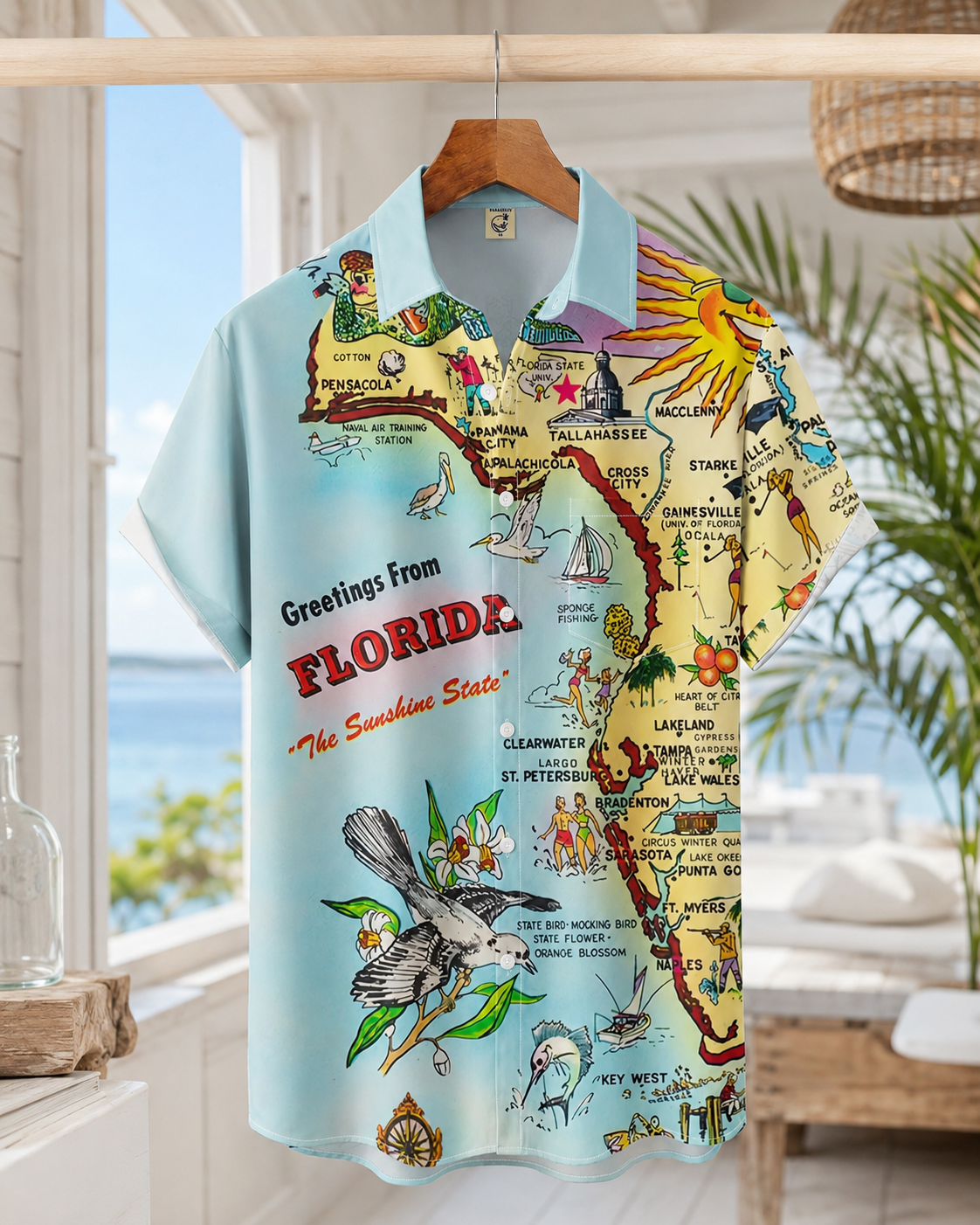 Men's Greetings From Florida Sunshine State Hawaiian Shirt