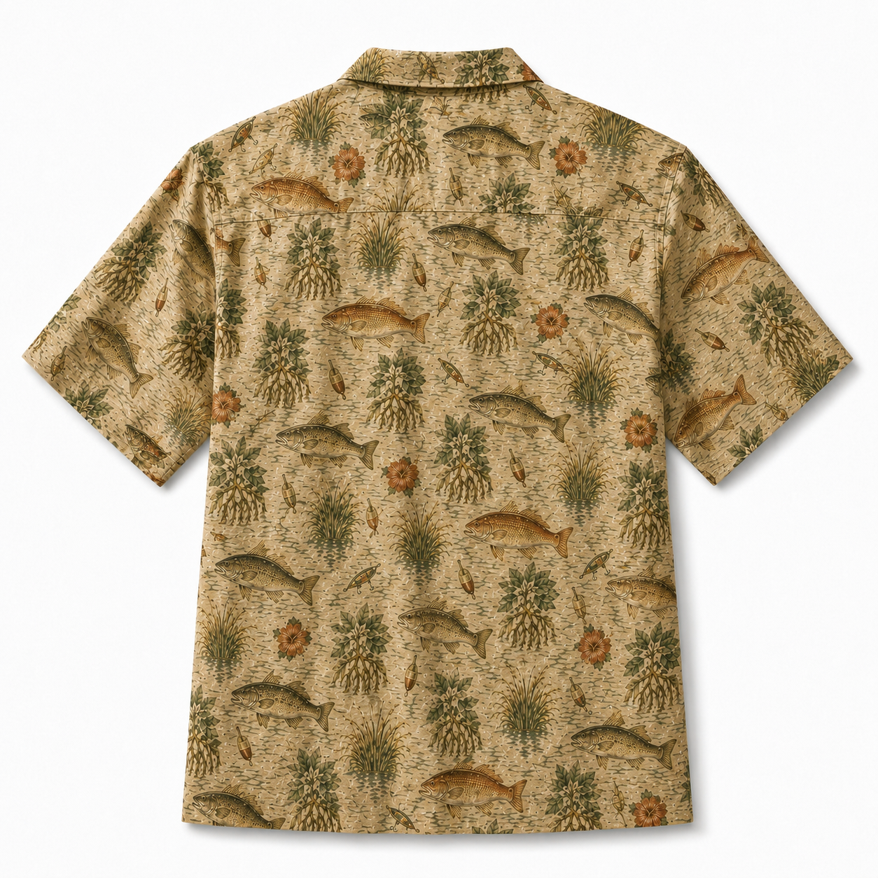 Vintage Bass Fishing Hawaiian Shirt – Freshwater Angler Camp Shirt for Men
