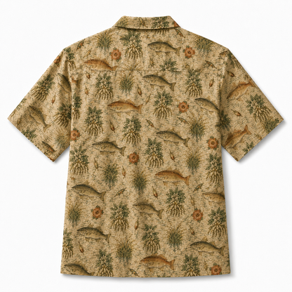 Vintage Bass Fishing Hawaiian Shirt – Freshwater Angler Camp Shirt for Men