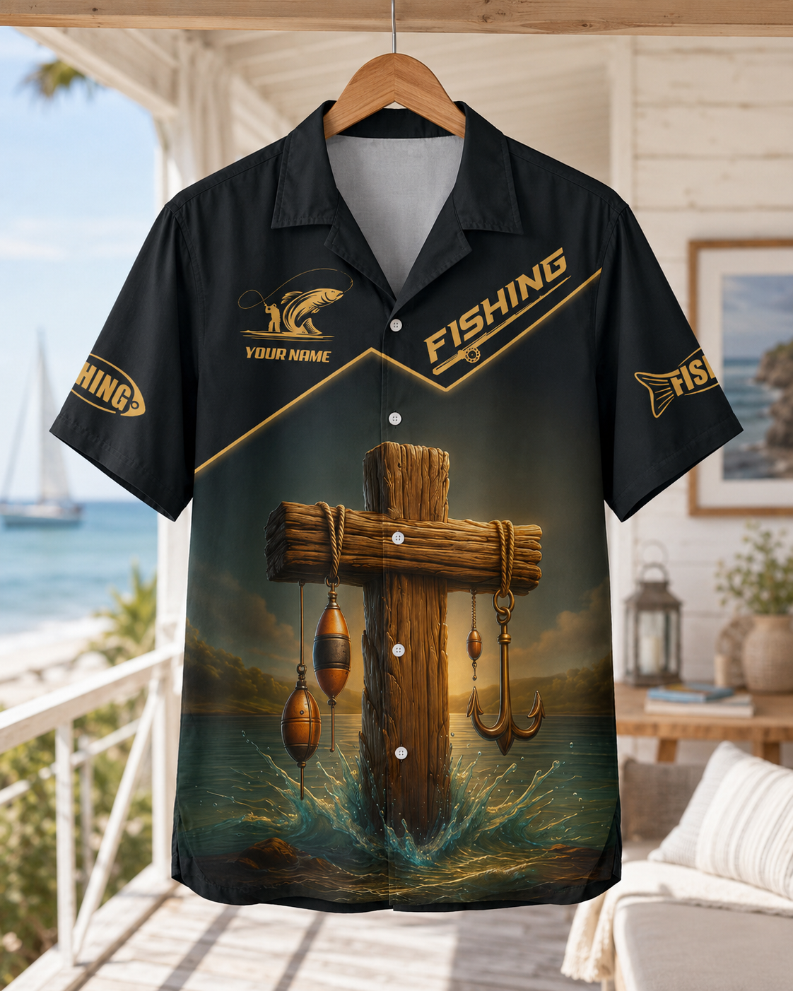 Men's Follow Me Fishers Of Men Christian Fishing Shirt
