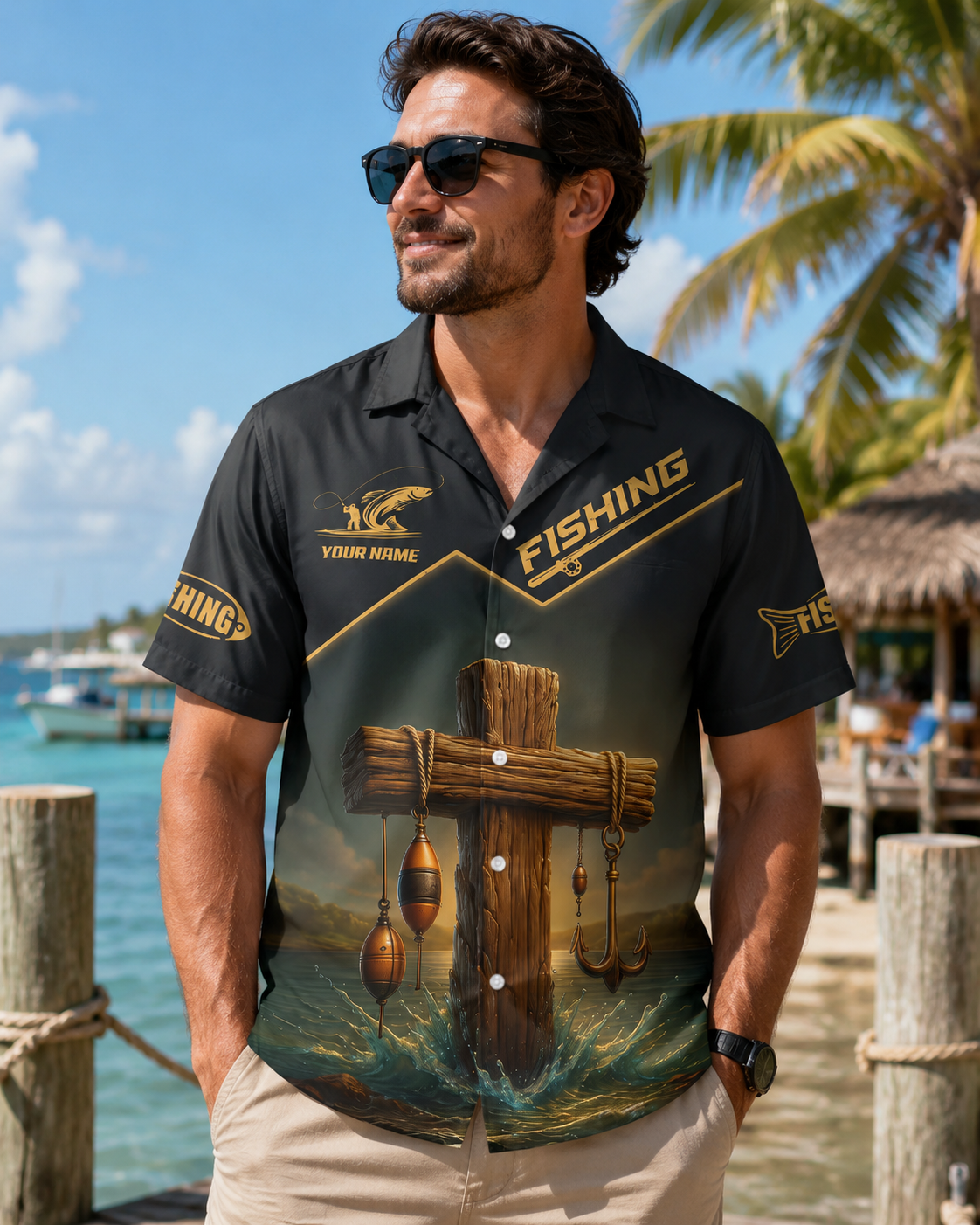 Men's Follow Me Fishers Of Men Christian Fishing Shirt