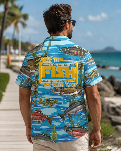 Men's Bass Fishing Hawaiian Shirt | Short Sleeve Angler Shirt