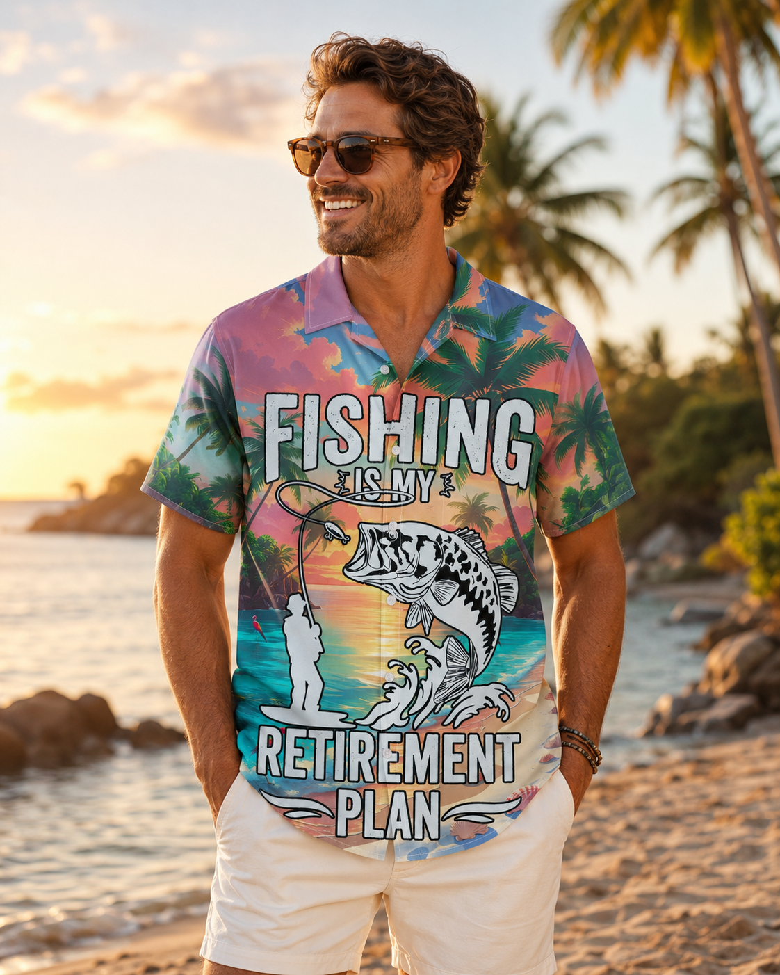 Fishing Is My Retirement Plan Men's Hawaiian Shirt