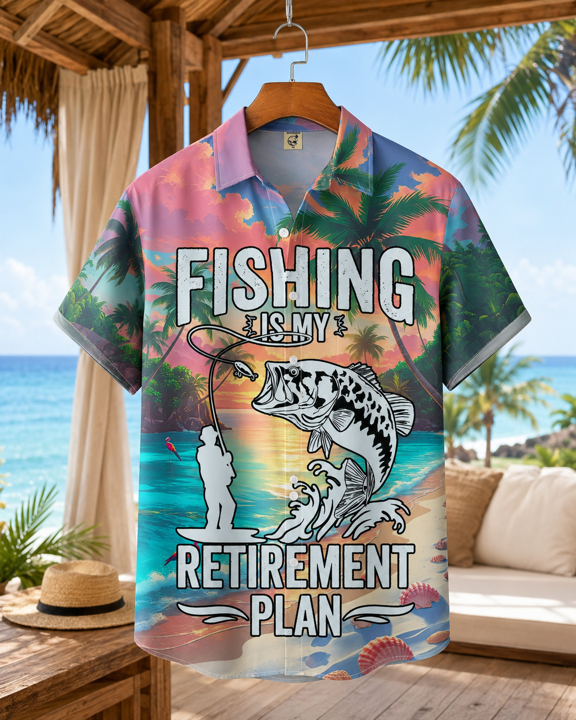 Fishing Is My Retirement Plan Men's Hawaiian Shirt