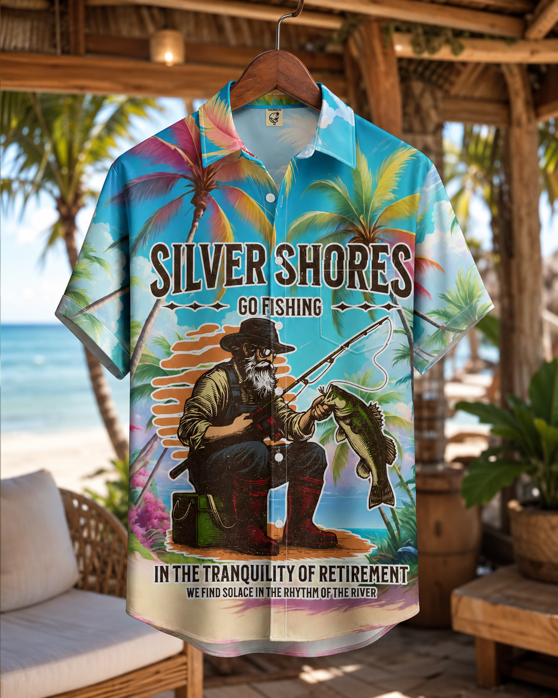 Silver Shores Go Fishing Retirement Men's Hawaiian Shirt