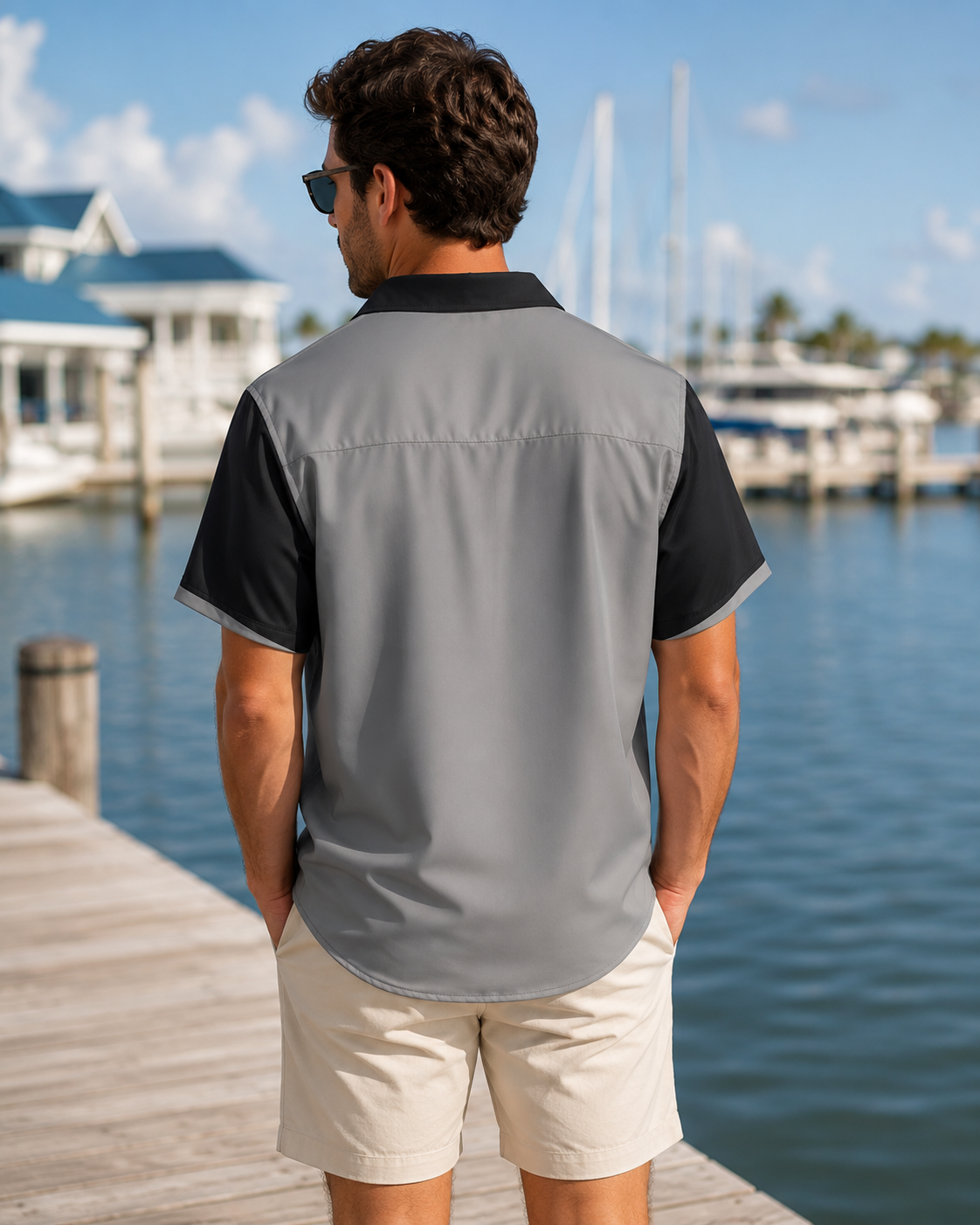 Men's I Would Rather Be Fishing Gray Black Shirt