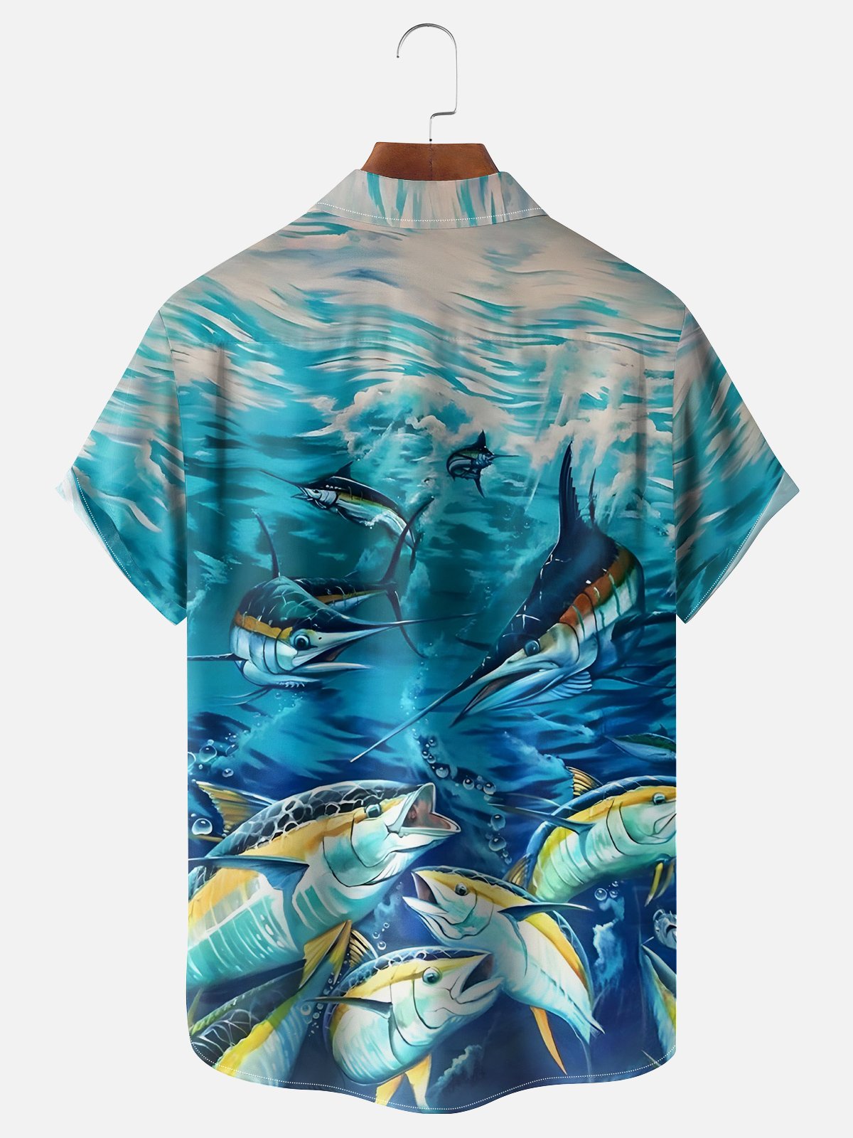 Blue Marlin Tuna Swordfish Deep Sea Hawaii Camp Shirt