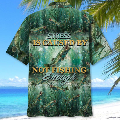 Bass Fishing In Grass Green Hawaiian Shirt